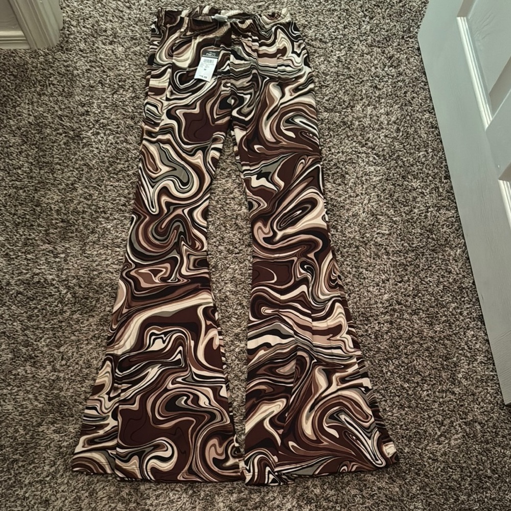 Swirl Pattern Flare Pants